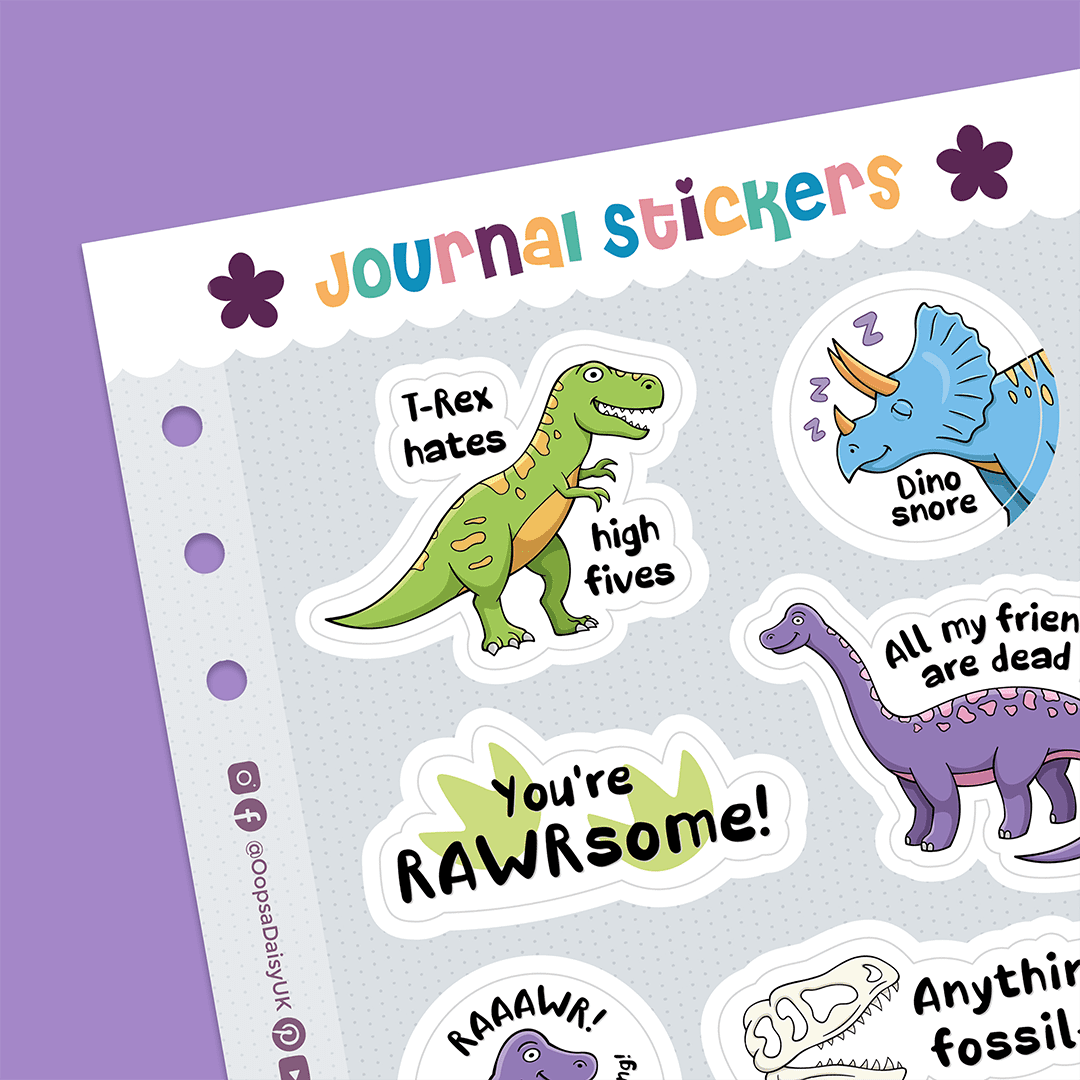 Dinosaurs - A5 Sticker Sheet