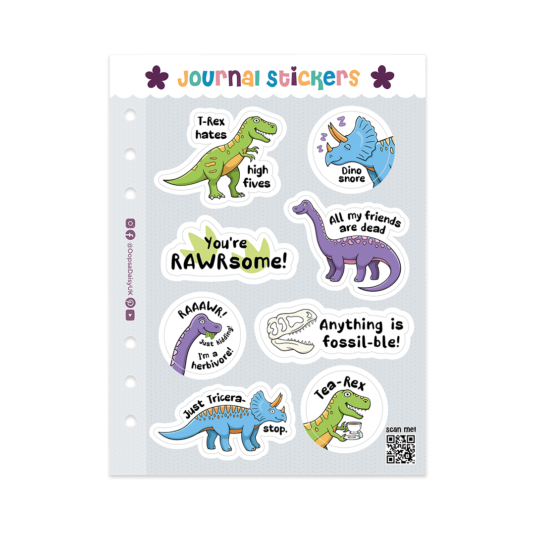 Dinosaurs - A5 Sticker Sheet