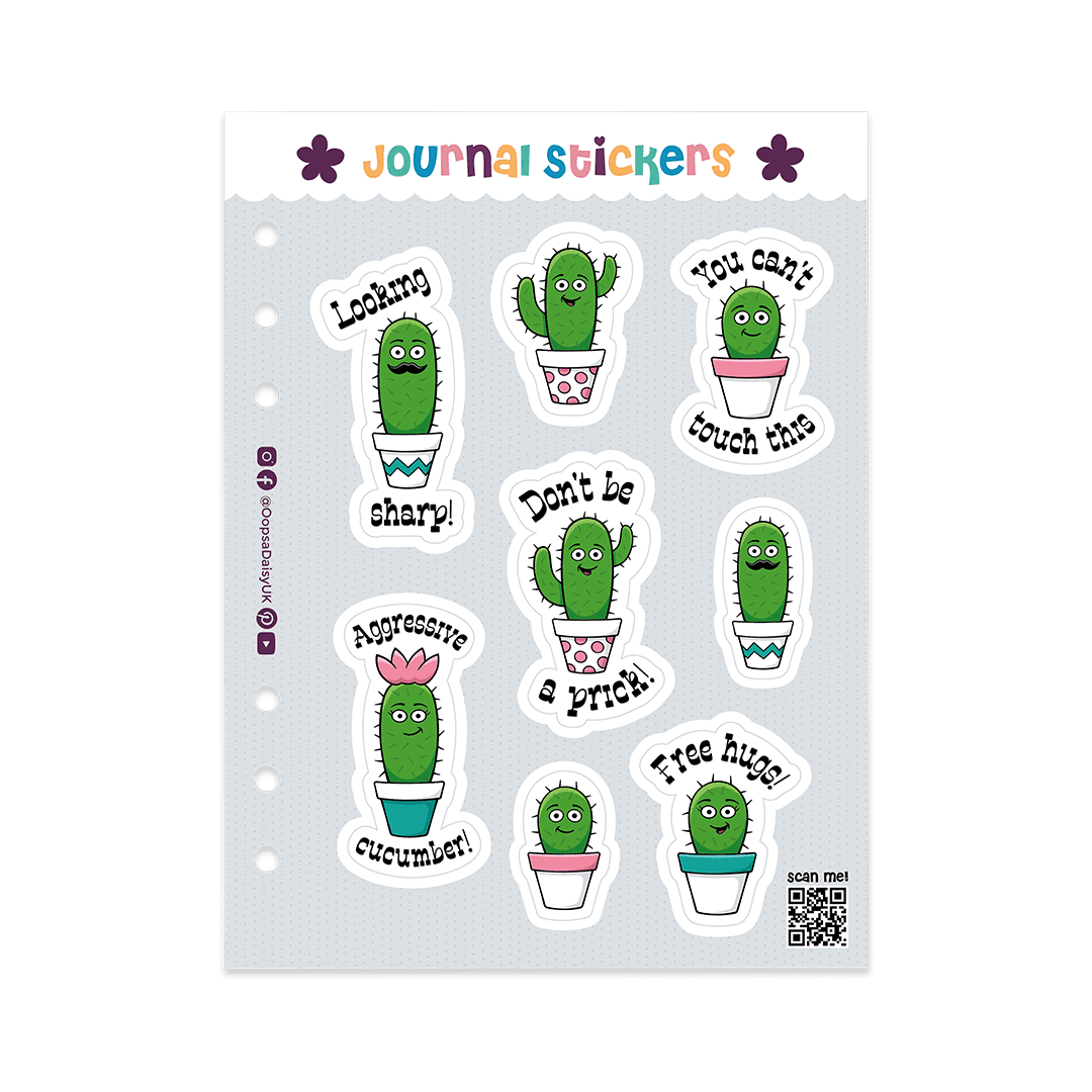 The Prickles! - Cactus A5 Sticker Sheet