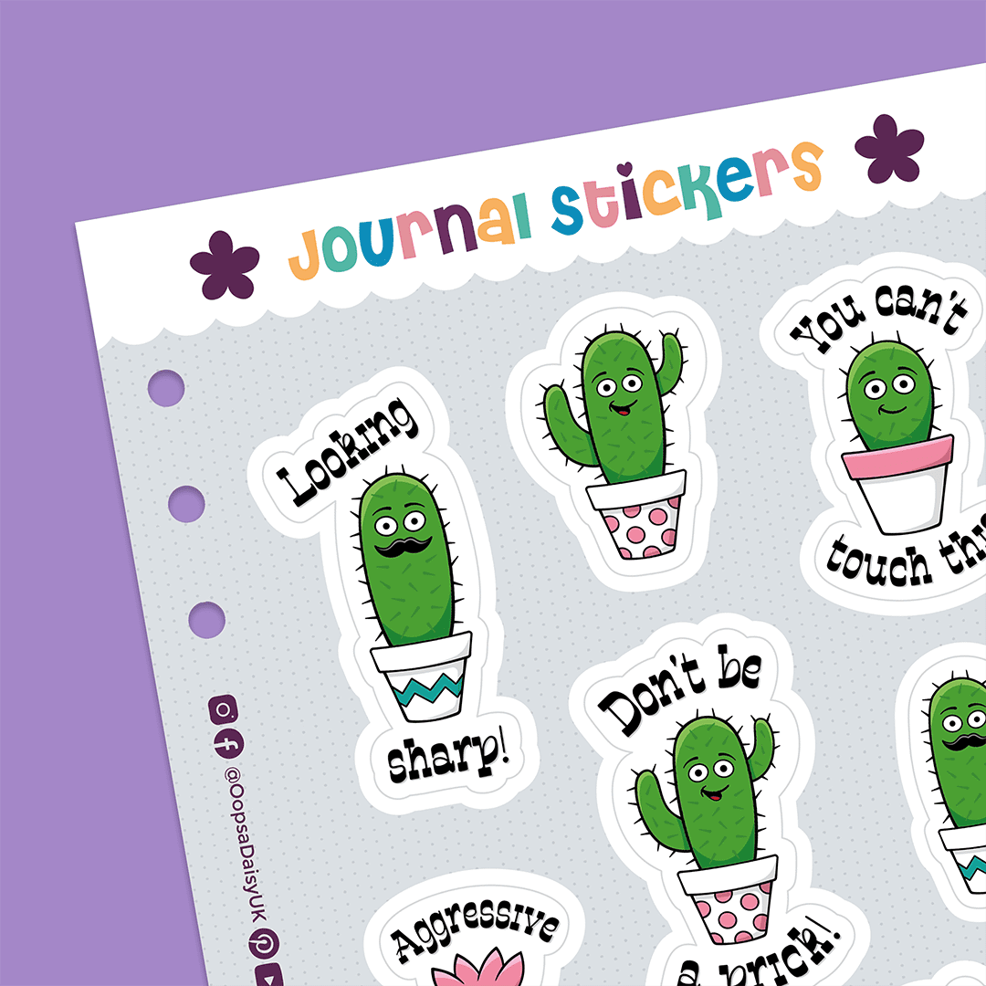 The Prickles! - Cactus A5 Sticker Sheet