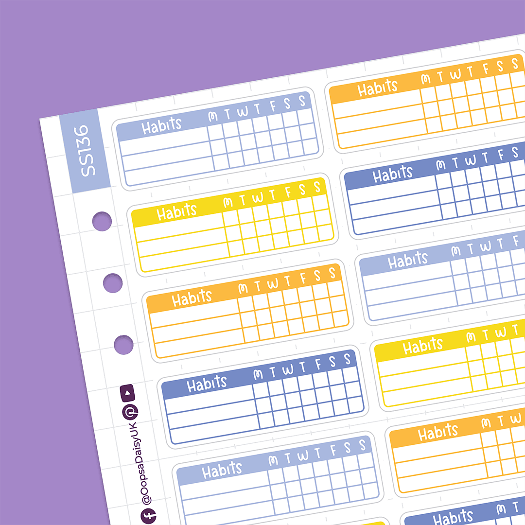 Bee Awesome Habit Trackers - A5 Sticker Sheet