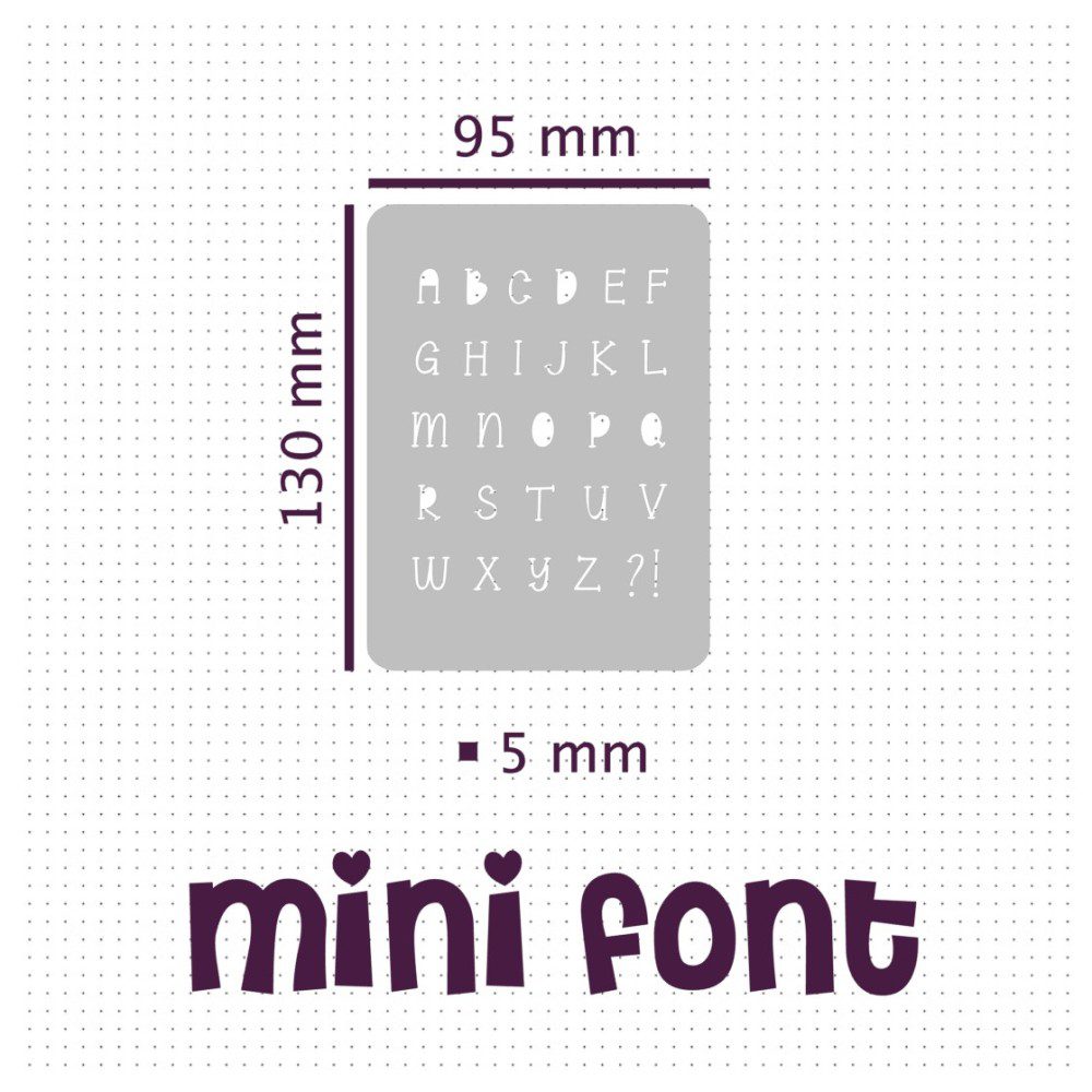 MF3 Fairytale Upper Case Mini Font Stencil - SIZE