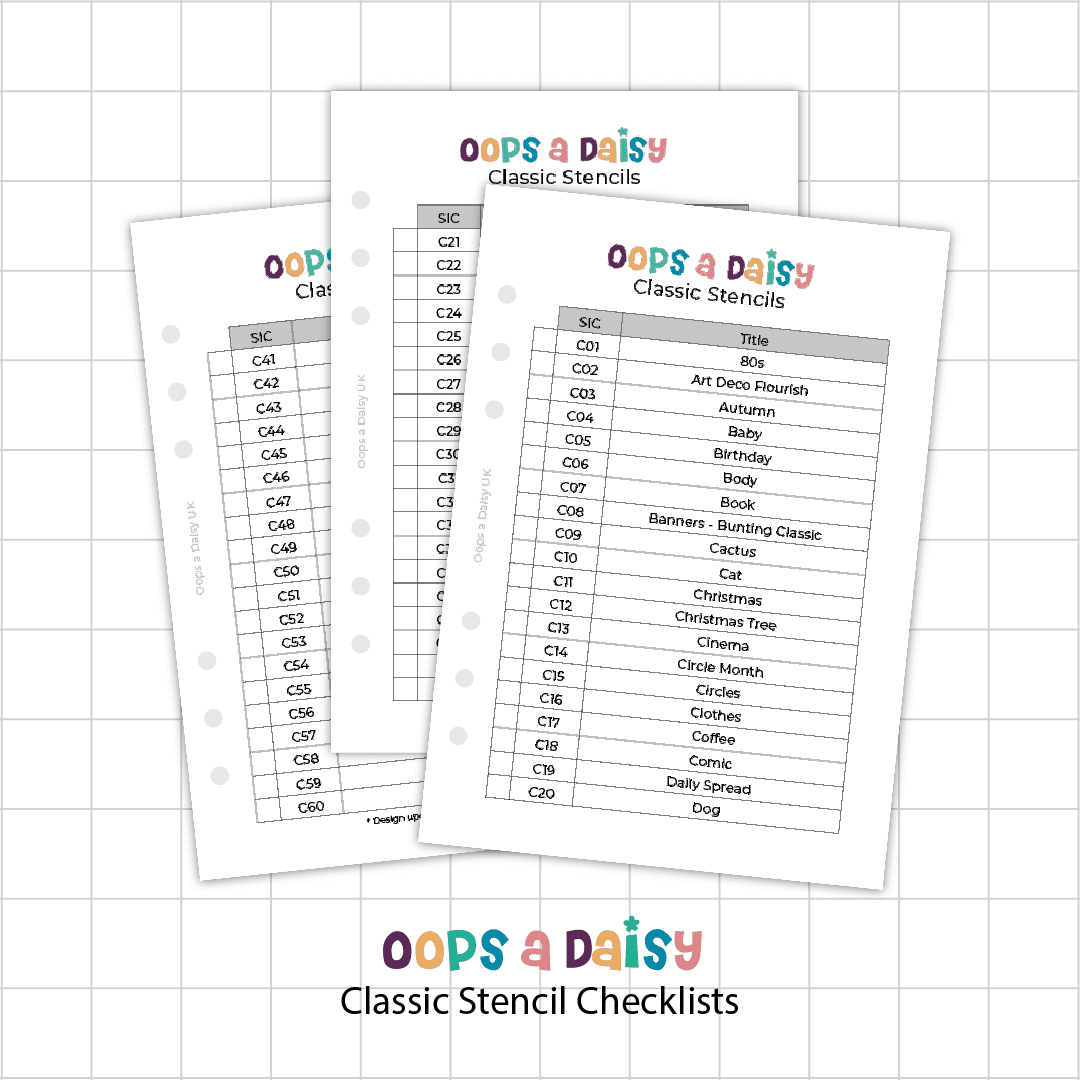 Oops a Daisy Stencil Checklists (Printed & Digital)