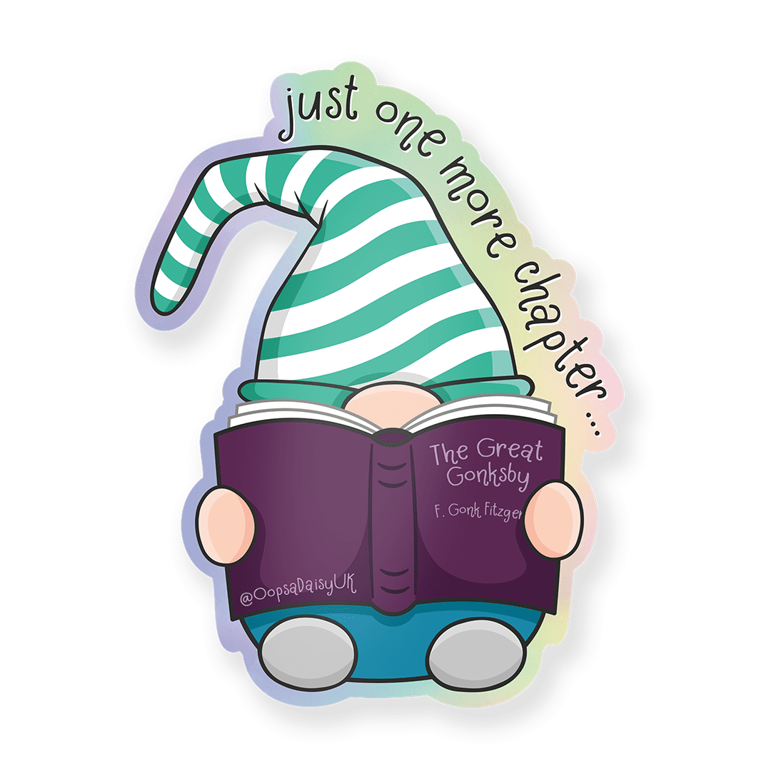 Blurb! - Book Lover Gonk - Holographic Vinyl Sticker