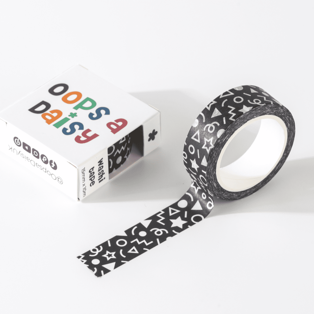 Black Confetti Washi Tape