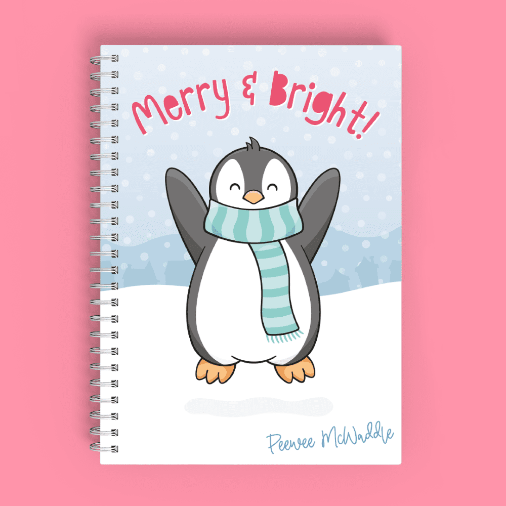 Peewee McWaddle - Penguin - A5 Wire Bound Notebook