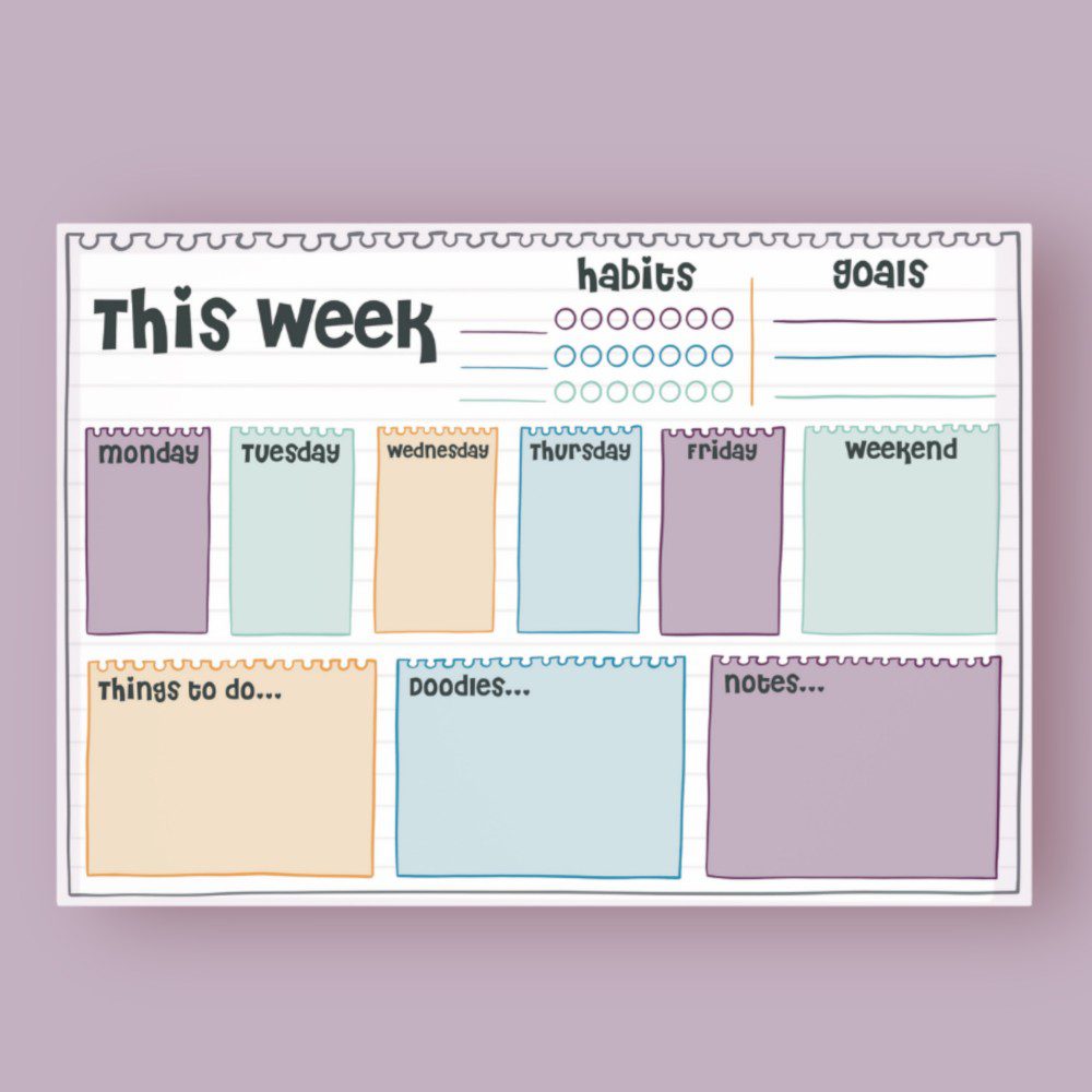 Weekly Planner -  A4 NotePad