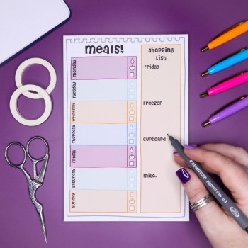 Tear-off A5 Productivity Pad - Meal Planner